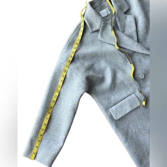 OAK + FORT Long Oversized Lined Trench Coat Heather Gray - Picture 7 of 10